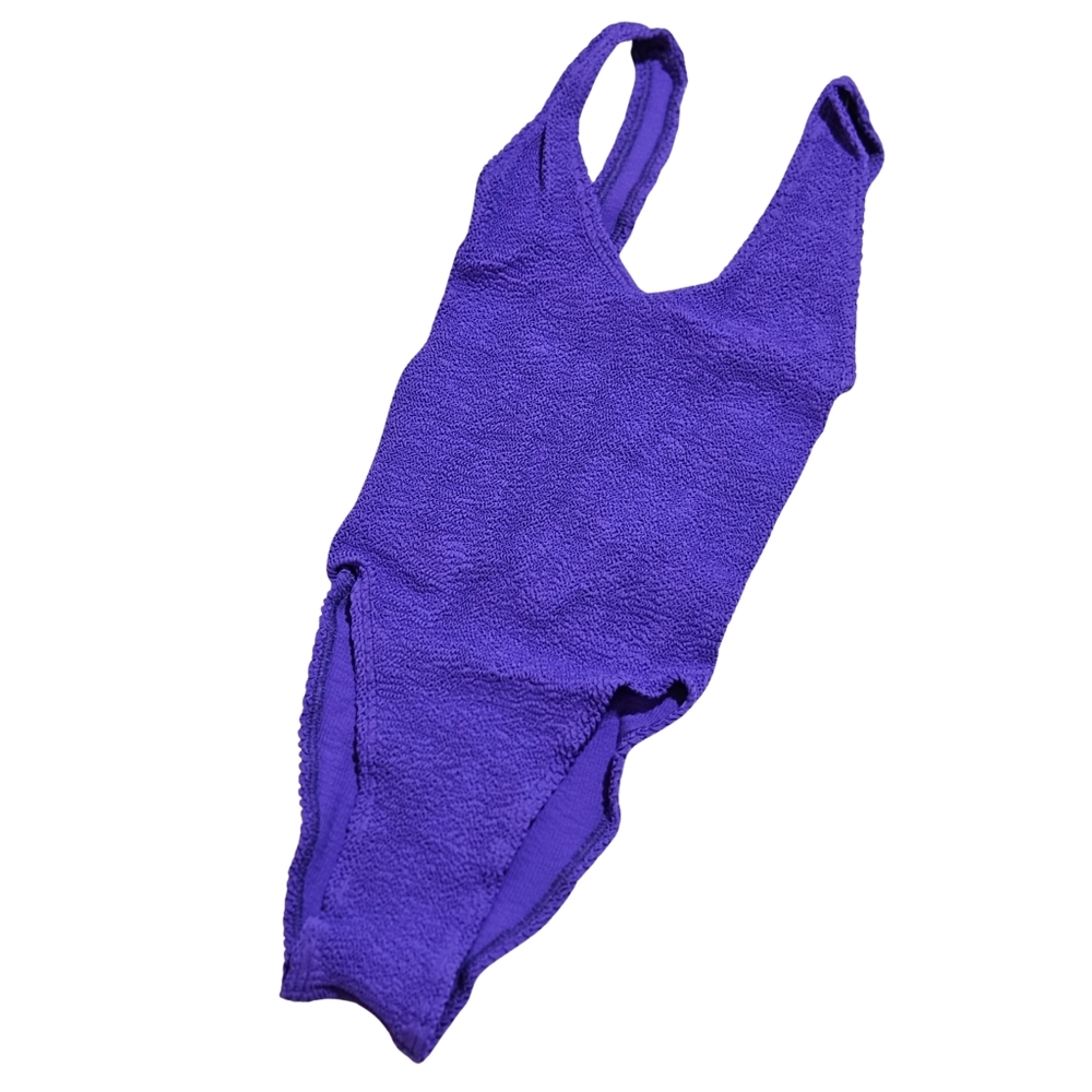 BOND-EYE Mara Swimsuit One Piece ONE SIZE Acid Purple Bound Crinkle NWT 💜 - Picture 2 of 5